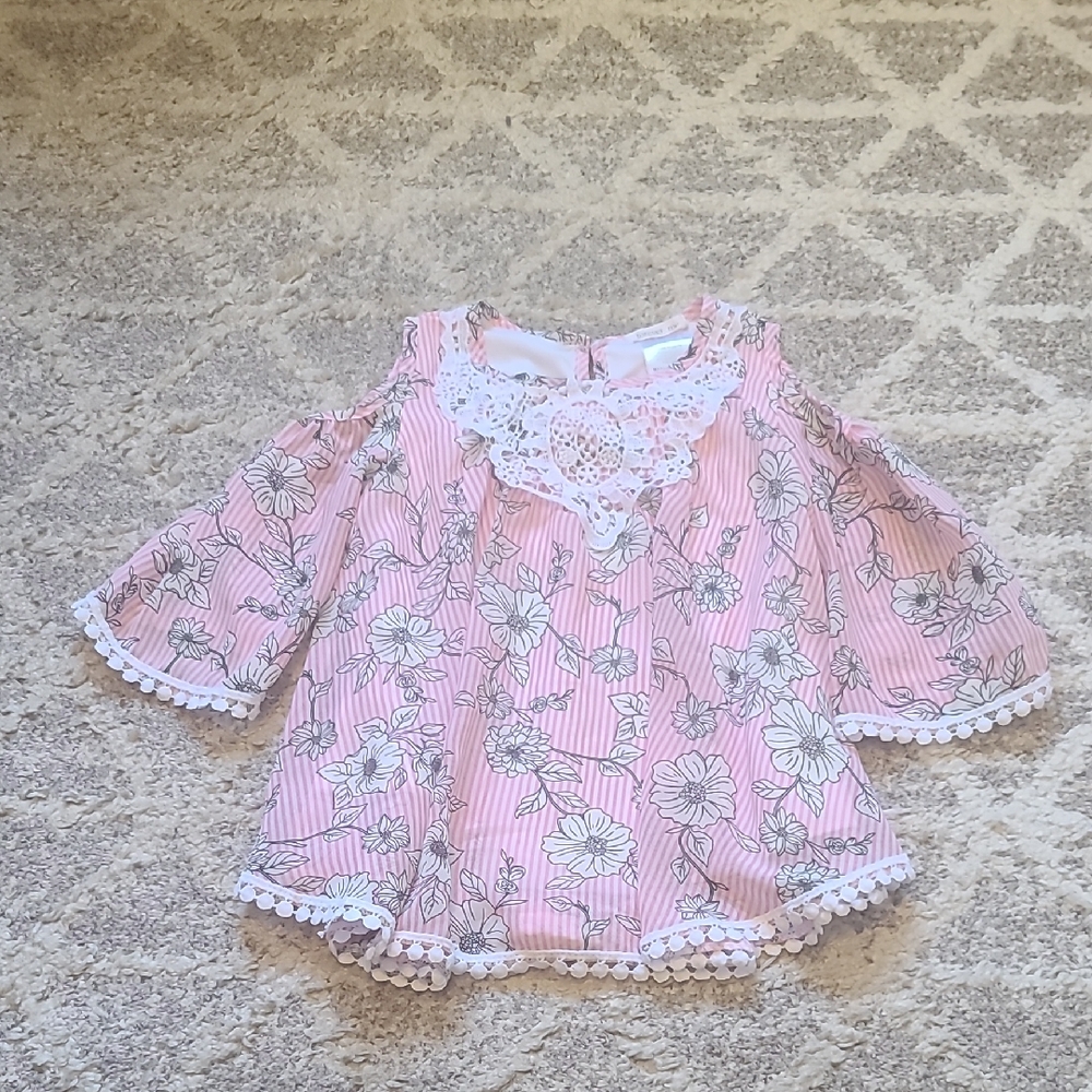 10 for $25 - Forever Me Girls 4T Pink & White Floral Top